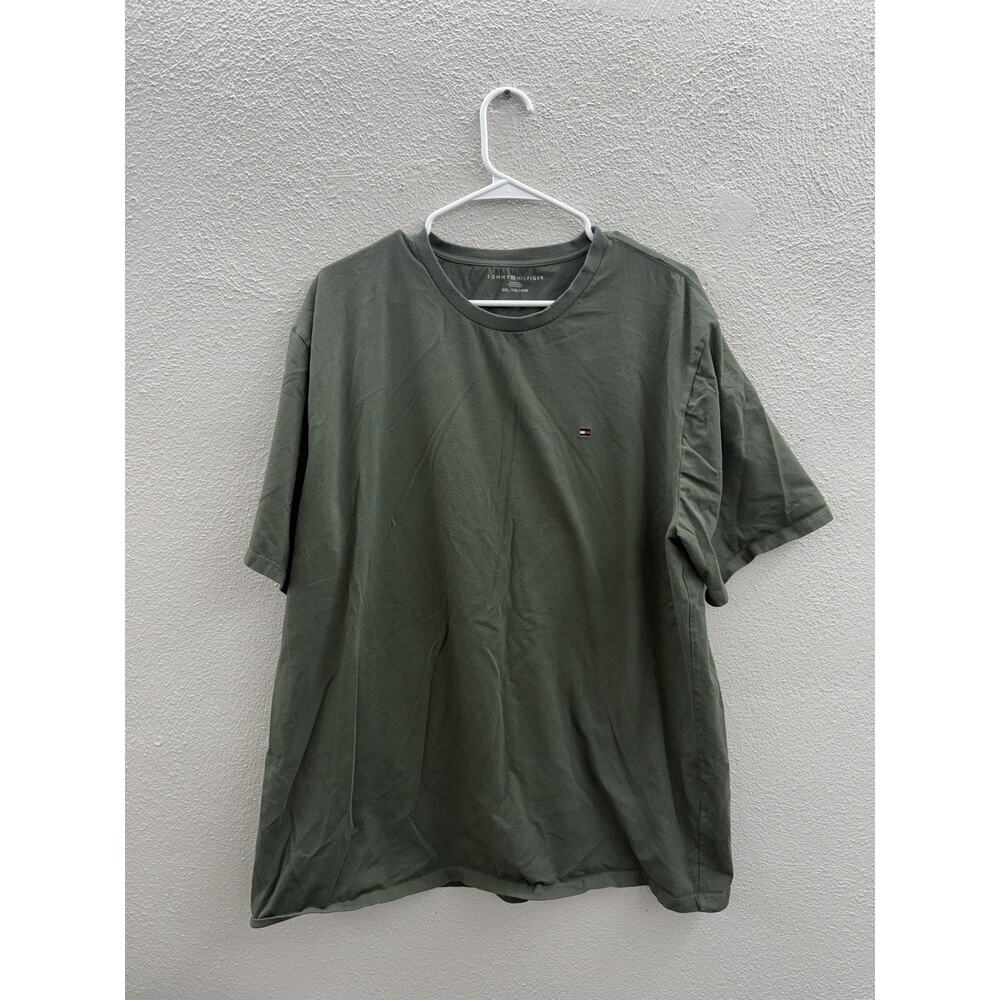 Tommy Hilfiger Men’s T-Shirt Size XXL Green Solid Short Sleeve